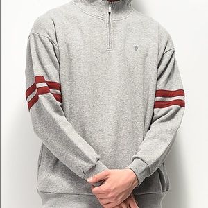 ♦️BRIXTON♦️ B Shield Grey Quarter Zip Sweatshirt